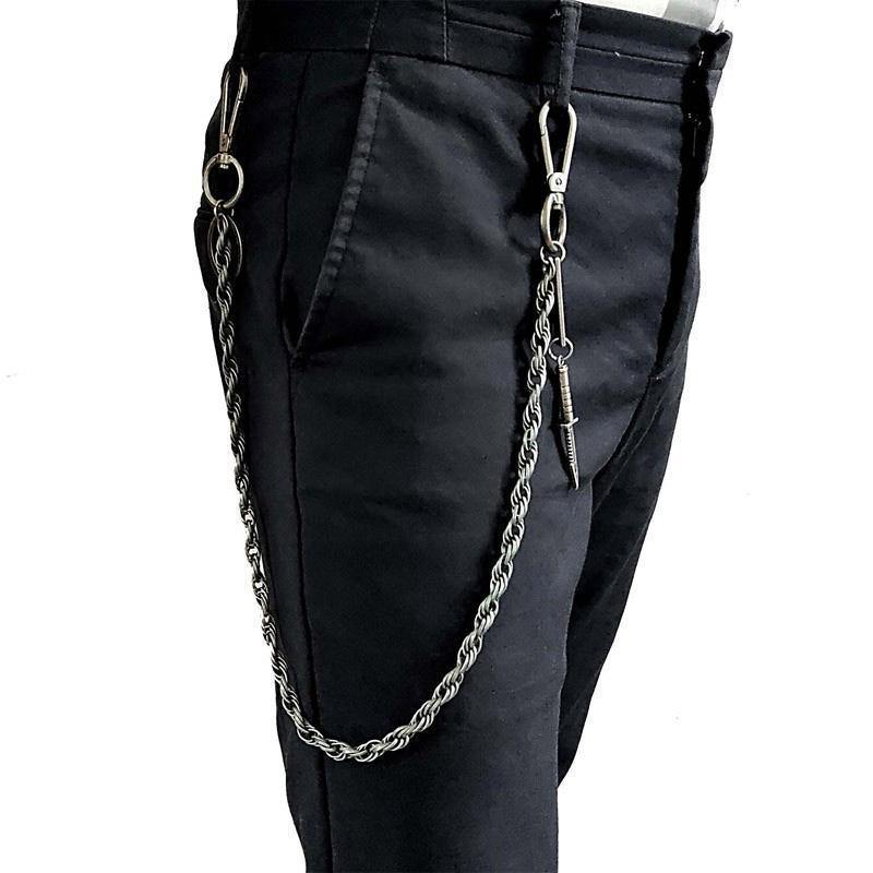 25'' Biker Wallet Chain Hunter Sword Long Pants Chain Silver Jeans Cha –  iwalletsmen